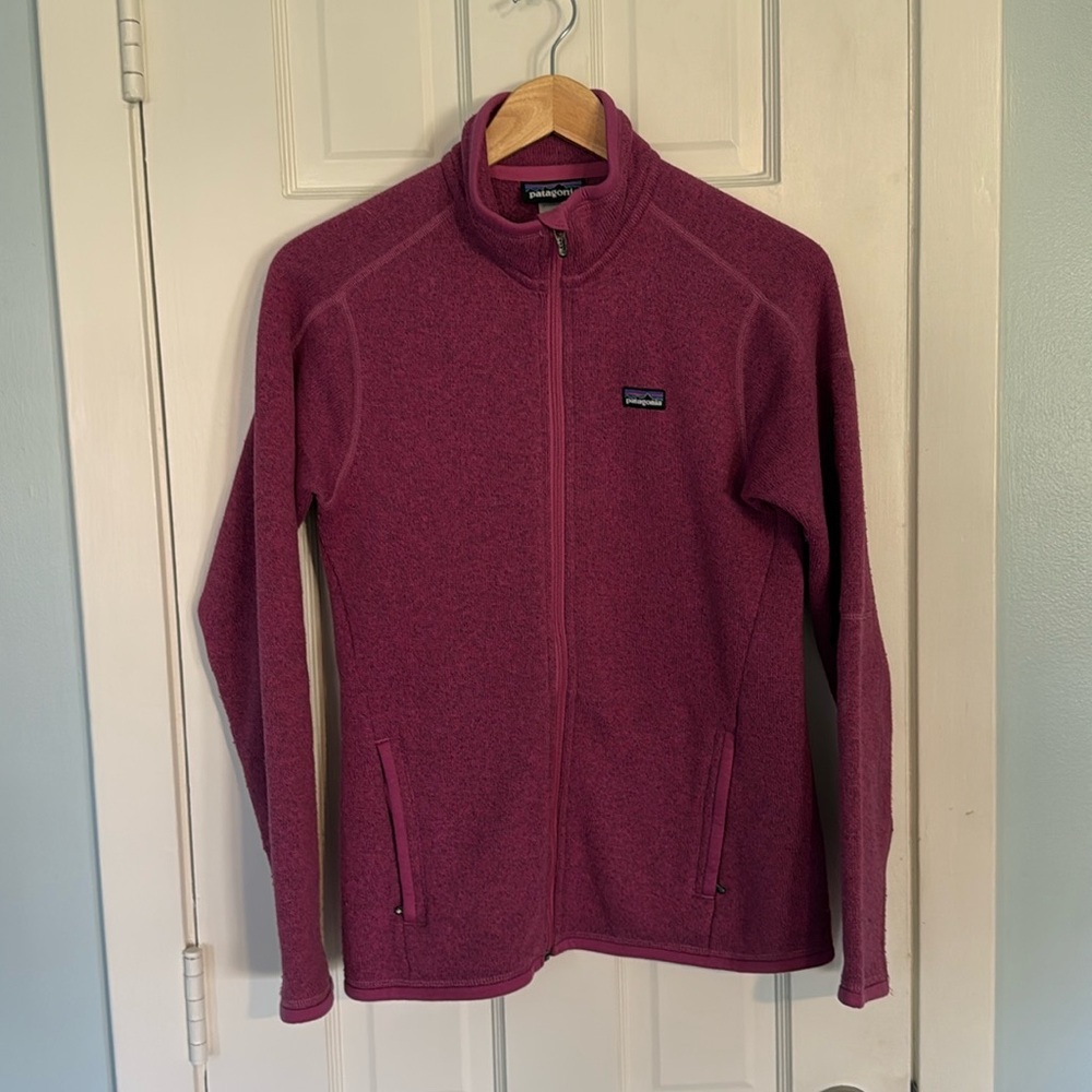 Patagonia women's small zip up better sweater pinkish maroon magenta